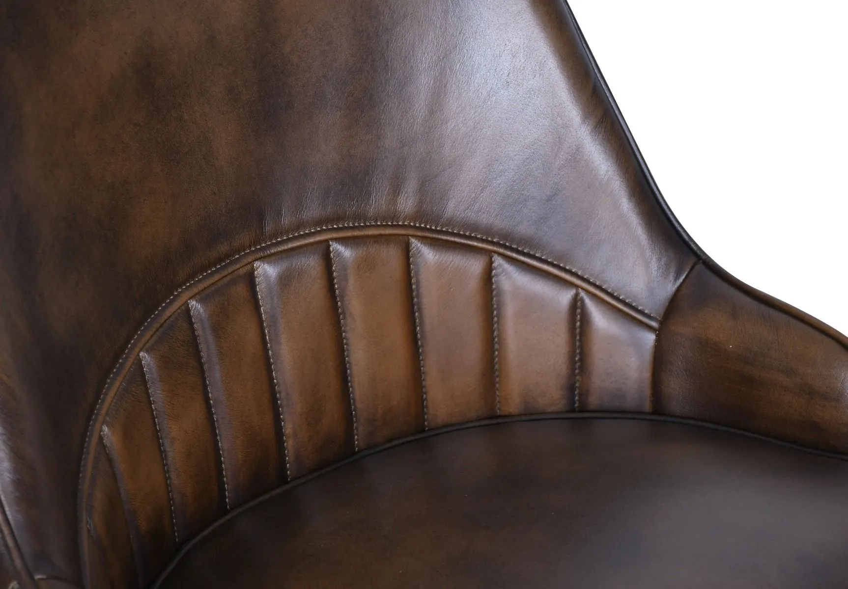 Leeds Leather Dining Chair - Antique Whiskey