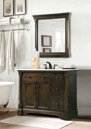 Legion Furniture 36" Mirror With Antique Coffee Finish