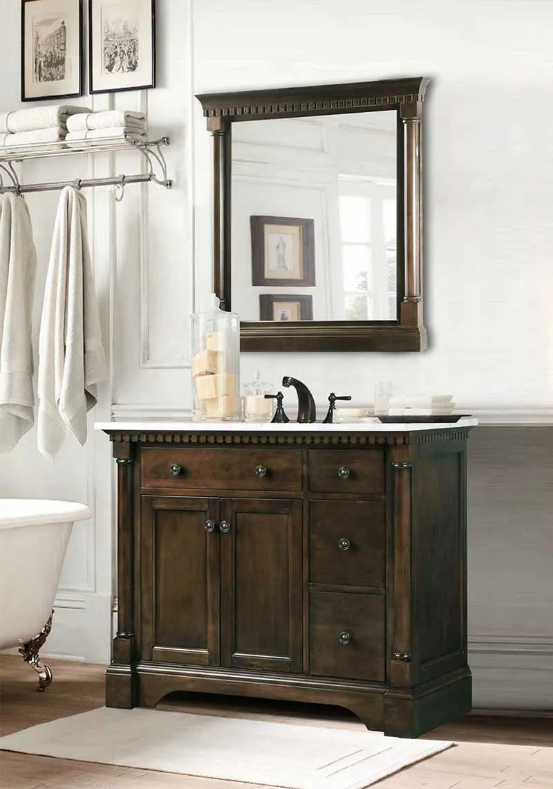 Legion Furniture 36" Mirror With Antique Coffee Finish