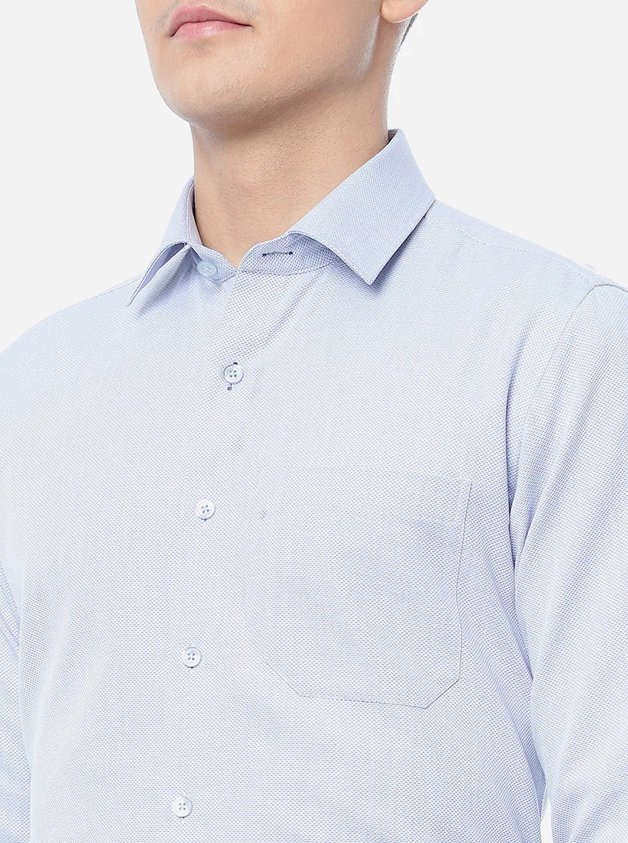 Light Blue Solid Slim Fit Formal Shirt | JadeBlue