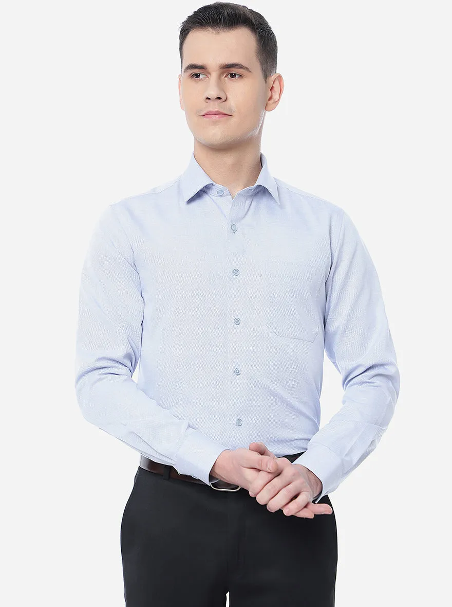 Light Blue Solid Slim Fit Formal Shirt | JadeBlue