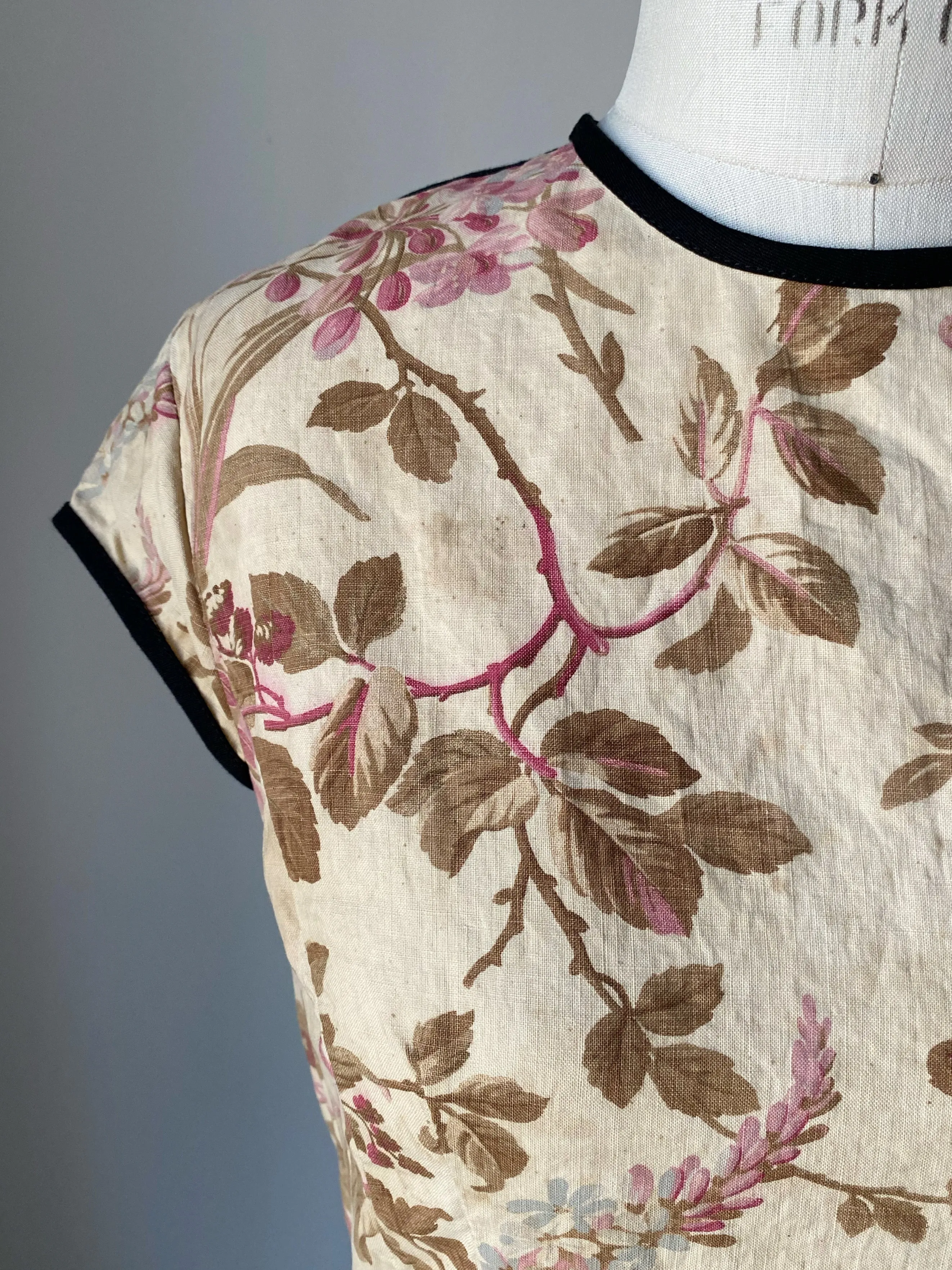 lillian dress in 19th century antique floral