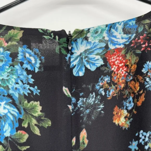 LPA Dress 517 Antique Floral Side Cut Out Lace Detail Mini Dress​