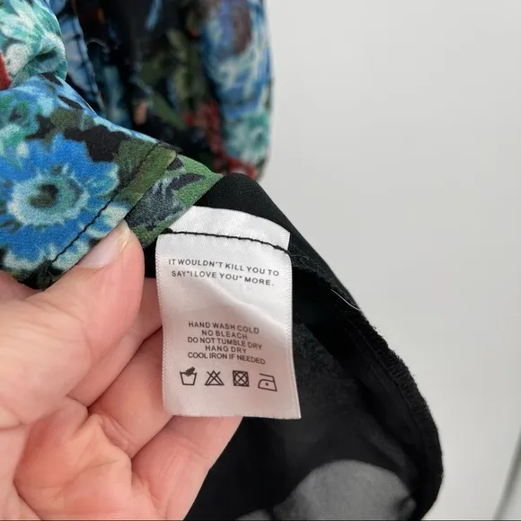 LPA Dress 517 Antique Floral Side Cut Out Lace Detail Mini Dress​
