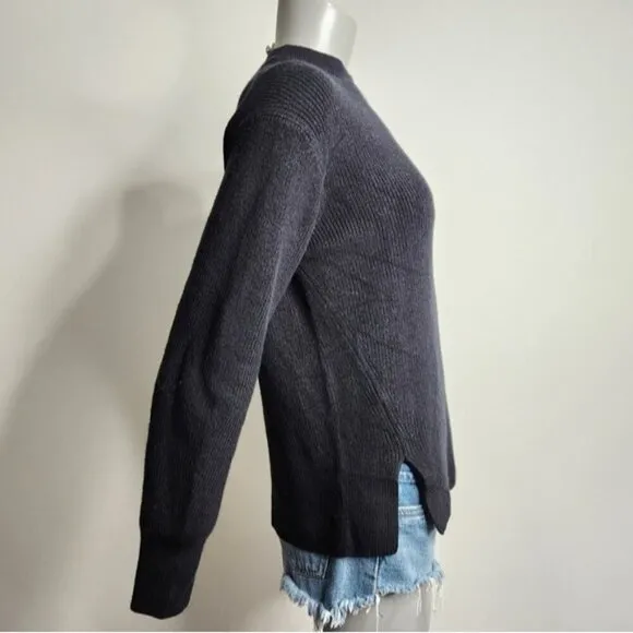 Lululemon Merino Wool-Blend Black Ribbed Crewneck Sweater Size 2