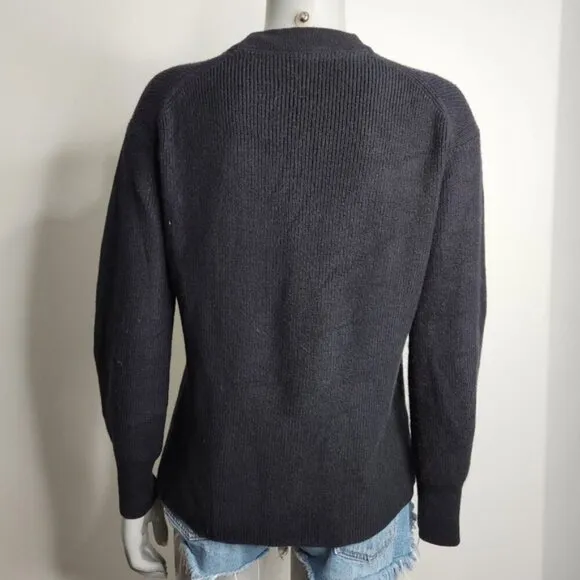 Lululemon Merino Wool-Blend Black Ribbed Crewneck Sweater Size 2