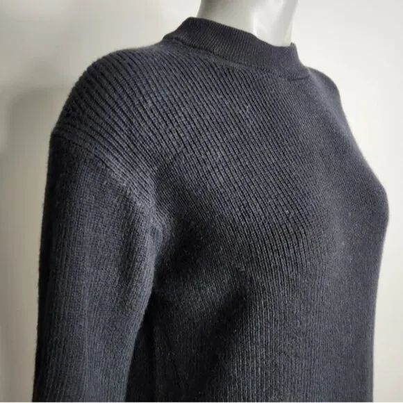 Lululemon Merino Wool-Blend Black Ribbed Crewneck Sweater Size 2