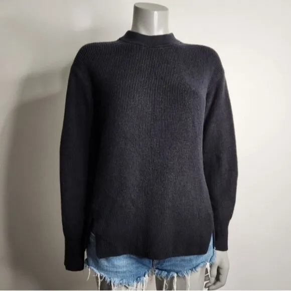 Lululemon Merino Wool-Blend Black Ribbed Crewneck Sweater Size 2