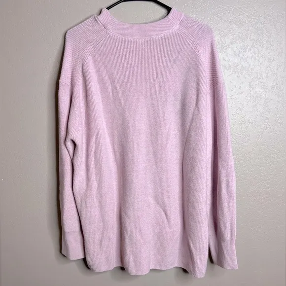 Lululemon Merino Wool-Blend Ribbed Crewneck Sweater Heathered Pink Peony