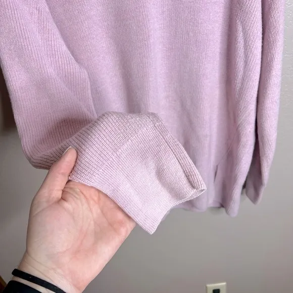 Lululemon Merino Wool-Blend Ribbed Crewneck Sweater Heathered Pink Peony