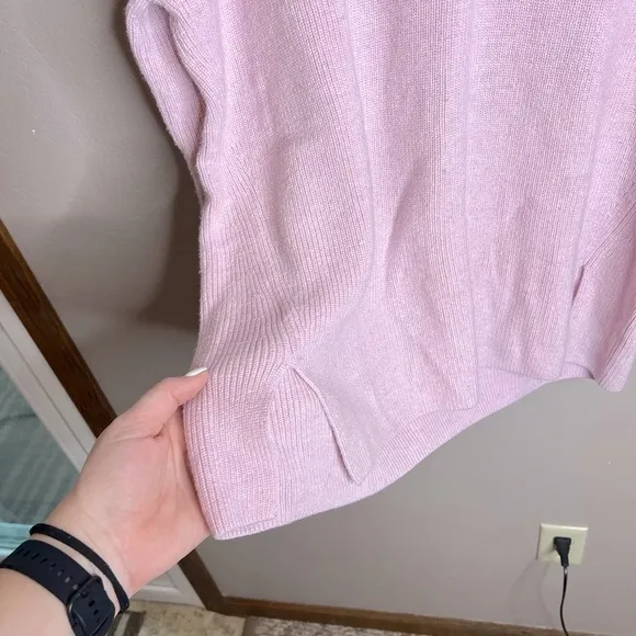 Lululemon Merino Wool-Blend Ribbed Crewneck Sweater Heathered Pink Peony