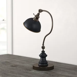Malagrida 2 Point Adjustable Goose Neck 22" Arched Table Lamp Alcott Hill® Finish: Black/ Antique Brass