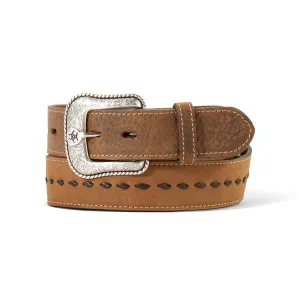 M&F Ariat Belt 1 1/2" Crazy Horse Buck Lace Brown A1042302