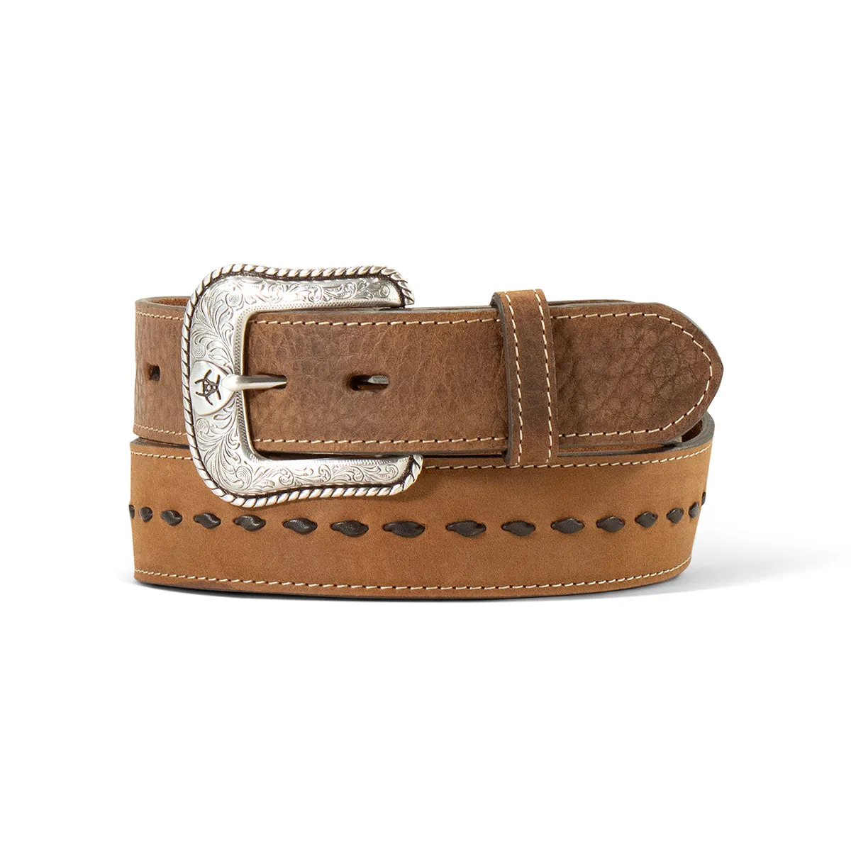 M&F Ariat Belt 1 1/2" Crazy Horse Buck Lace Brown A1042302