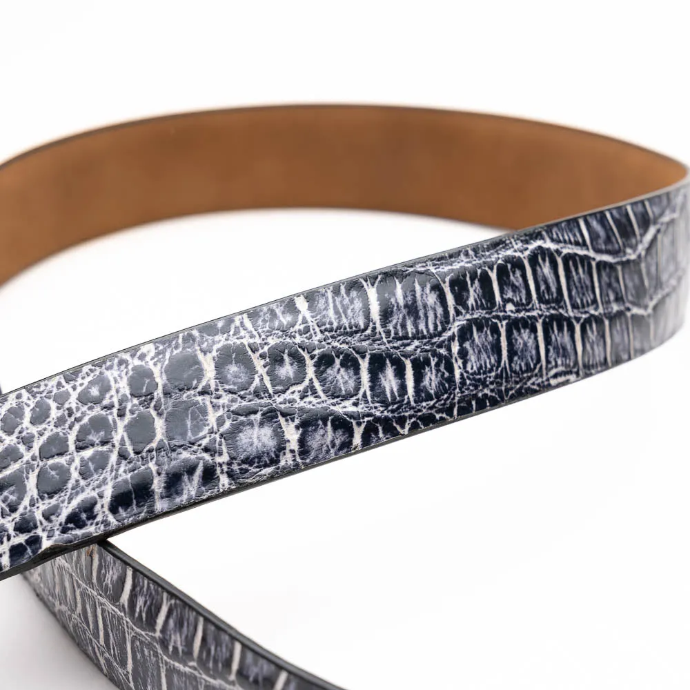 Marco Di Milano Alligator Belt Antique Newspaper