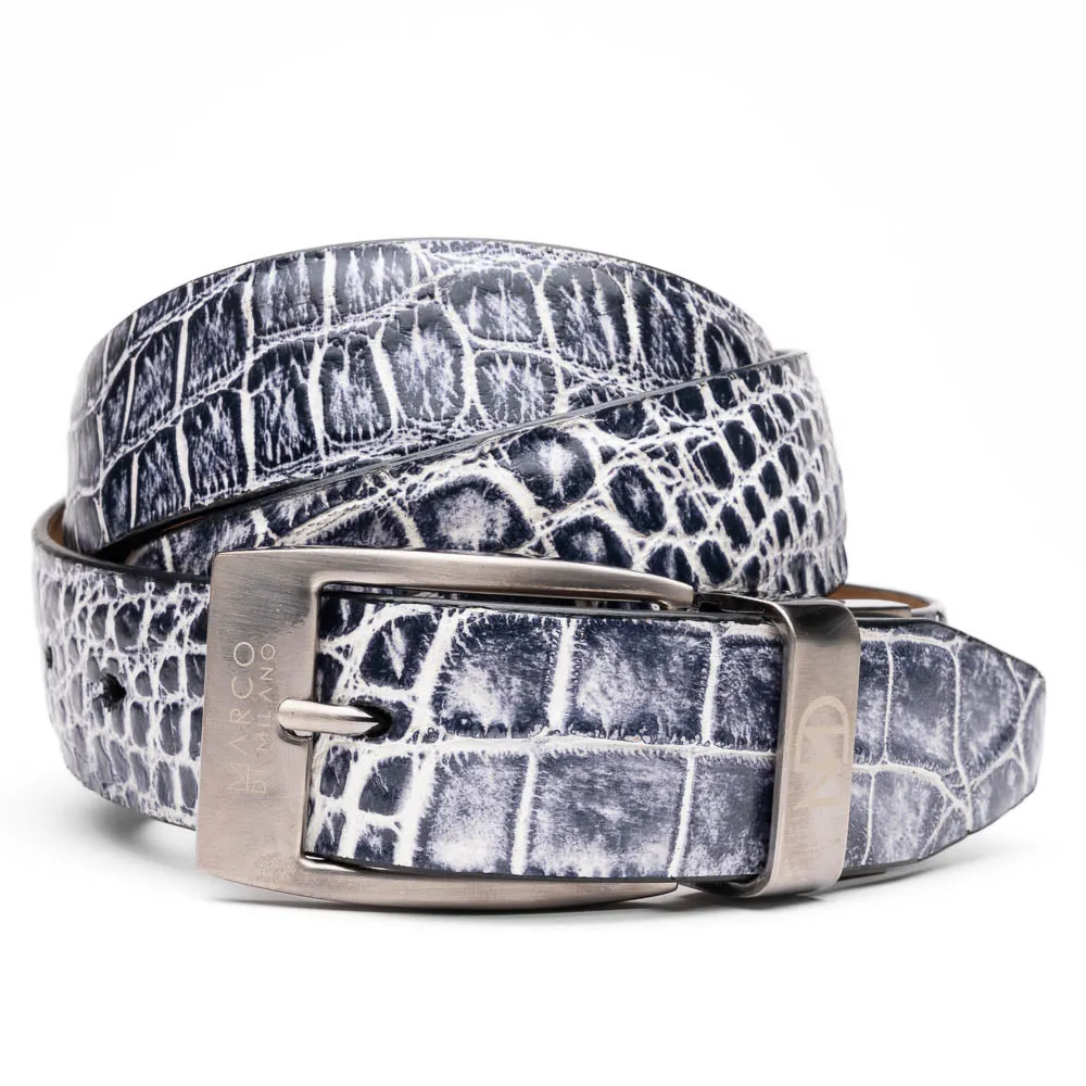 Marco Di Milano Alligator Belt Antique Newspaper