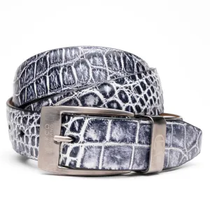 Marco Di Milano Alligator Belt Antique Newspaper