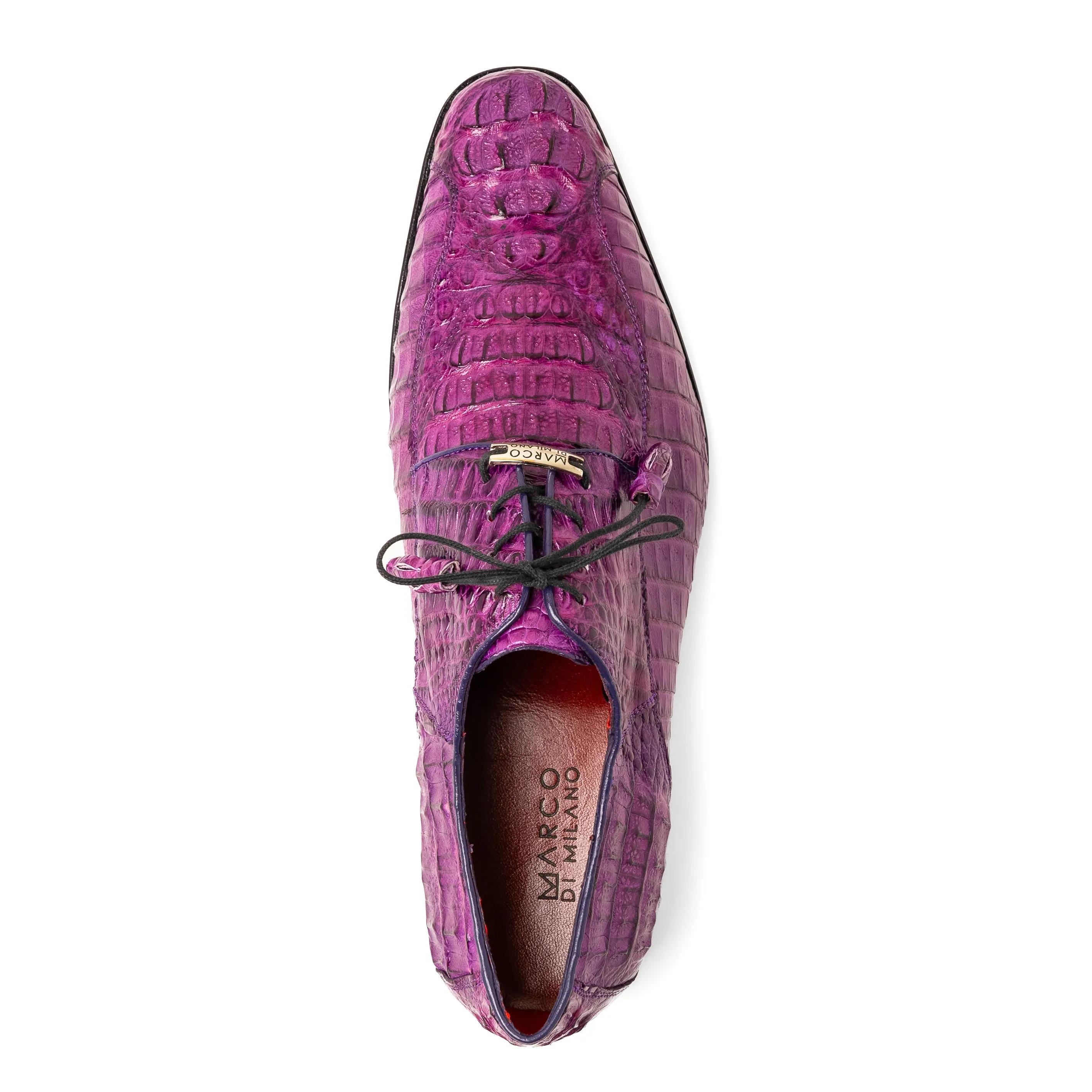 Marco Di Milano Apricena in Purple Caiman Crocodile Derby Dress Shoes