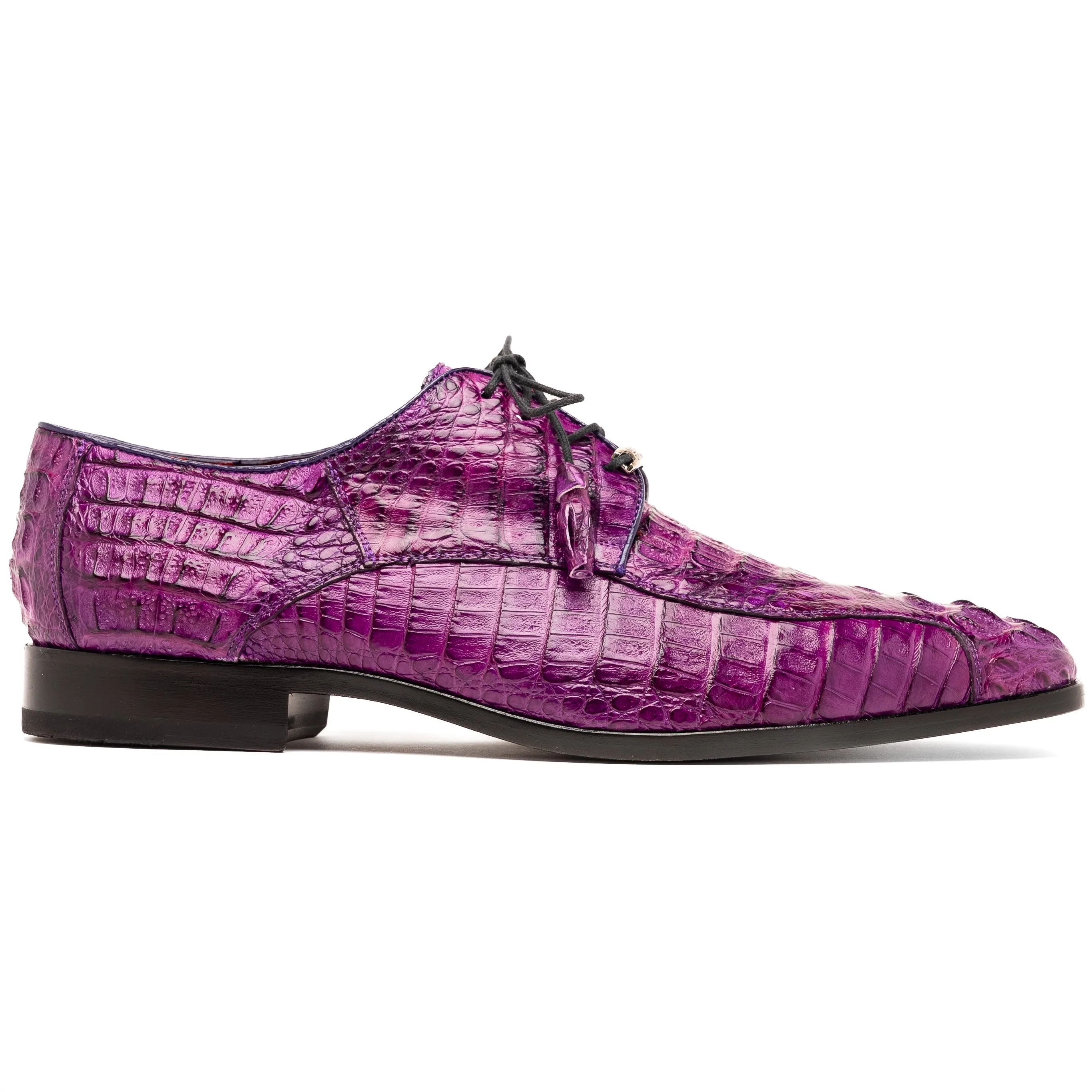 Marco Di Milano Apricena in Purple Caiman Crocodile Derby Dress Shoes