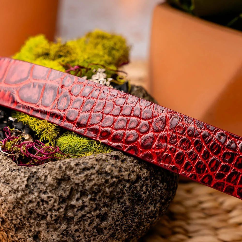 Marco Di Milano EST 105 Alligator Belt in Antique Red