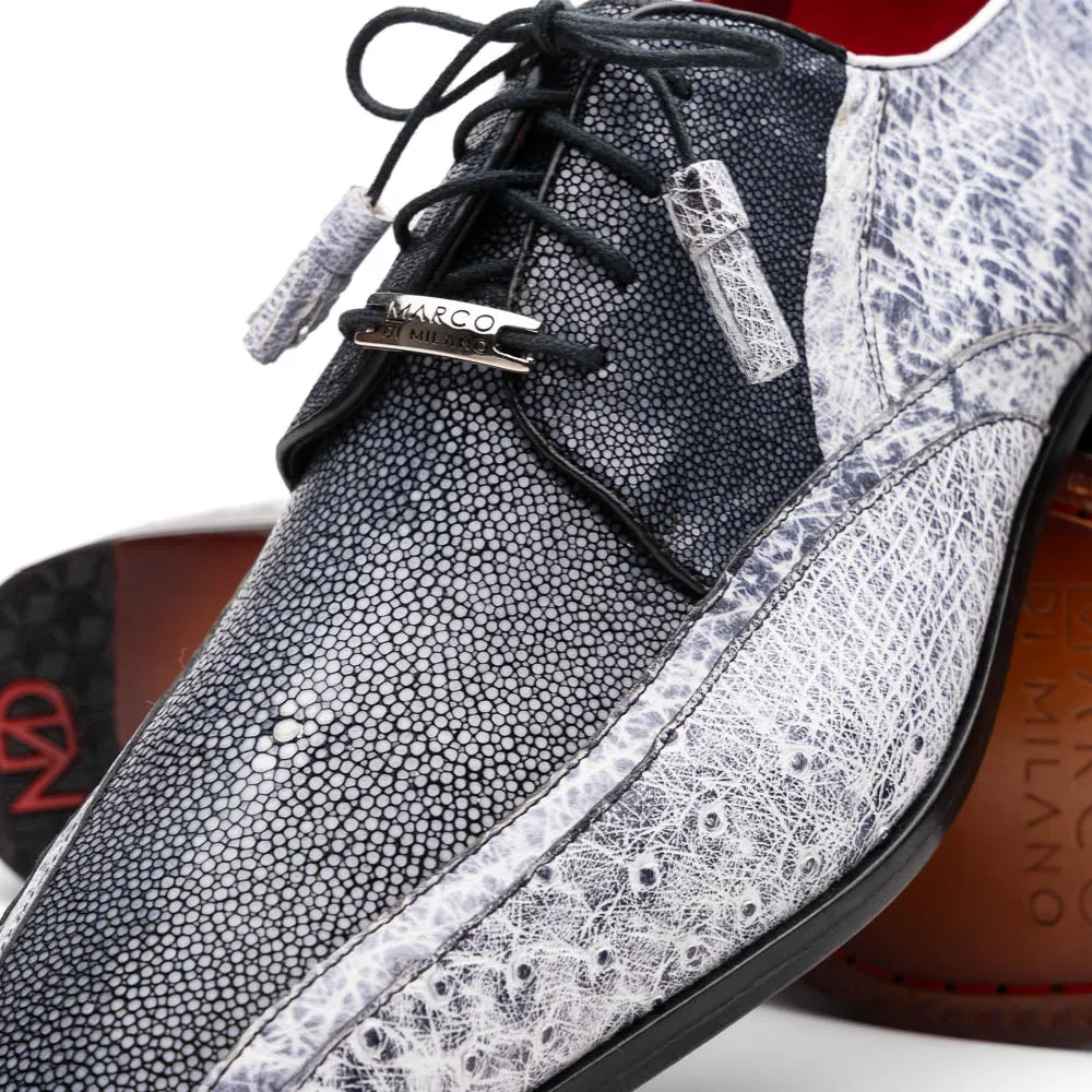 Marco Di Milano Lucca Newspaper Stingray & Ostrich Quill Dress Shoes
