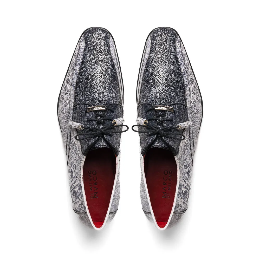 Marco Di Milano Lucca Newspaper Stingray & Ostrich Quill Dress Shoes