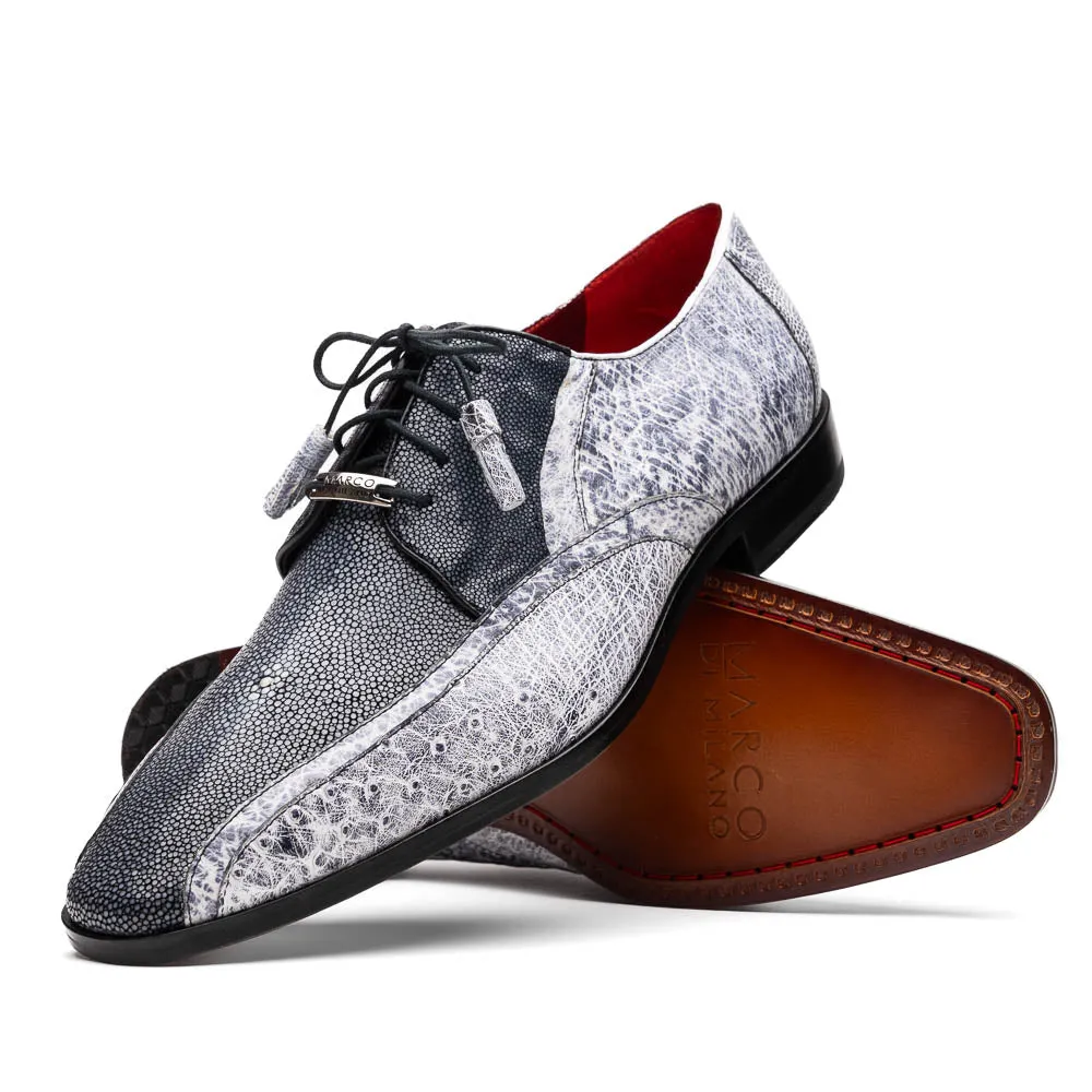 Marco Di Milano Lucca Newspaper Stingray & Ostrich Quill Dress Shoes
