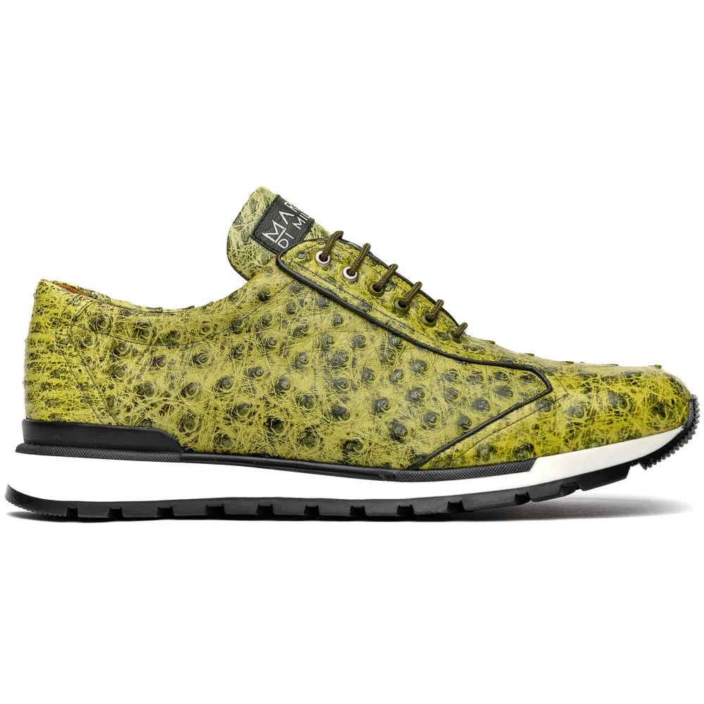 Marco Di Milano Scanno in Antique Green Ostrich Sneakers
