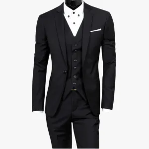 Mason | Formal 3-Piece Suit for Men – Trousers, Waistcoat & One-Button Blazer – Perfect for Weddings or Business