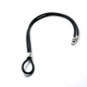 Men's Black Leather Eyeglasses Loops