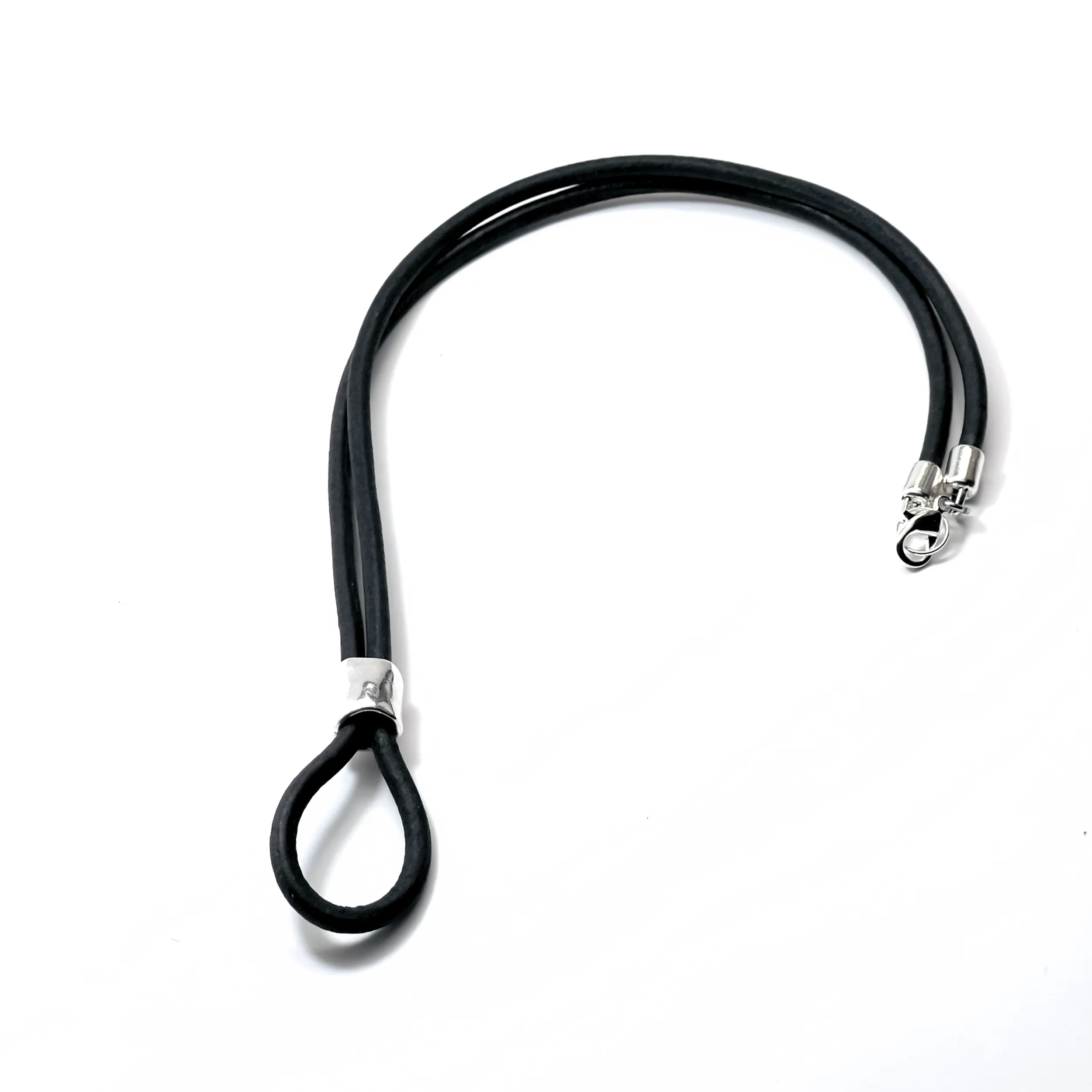 Men's Black Leather Eyeglasses Loops