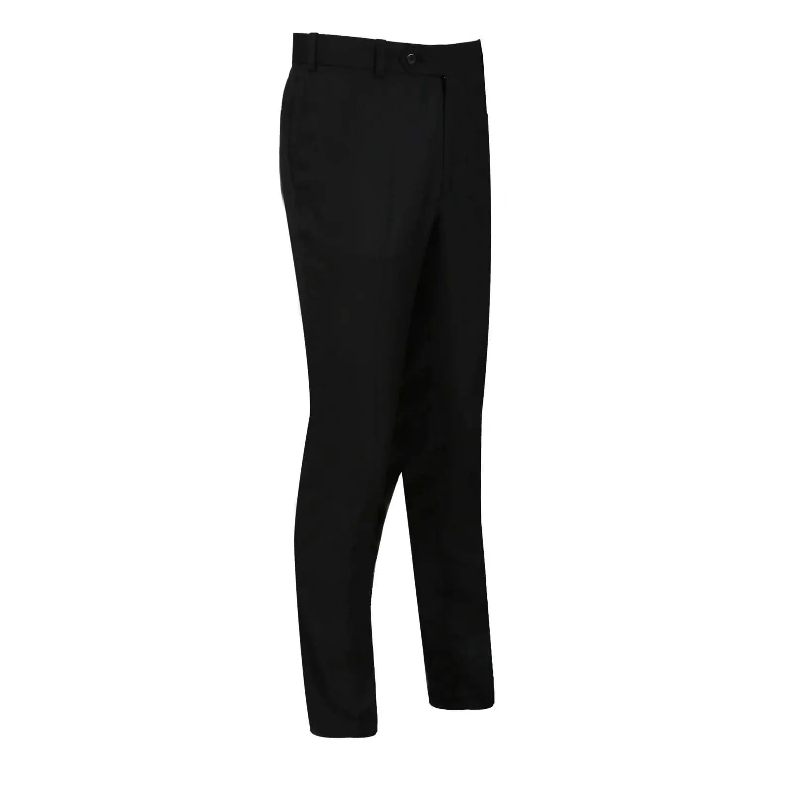 Men's Black Plain Formal Trouser with Button Closure
