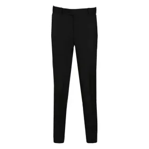 Men's Black Plain Formal Trouser with Button Closure