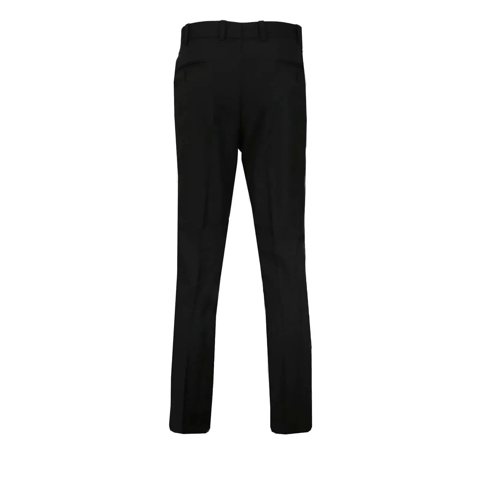 Men's Black Plain Formal Trouser with Button Closure