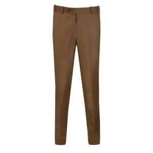Men's Khaki Plain Formal Trouser with Button Closure