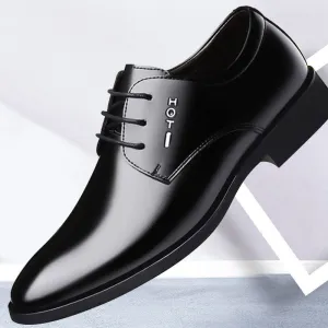 Men's Stylish Business Dress Shoes - British Styled Black Leather Shoes