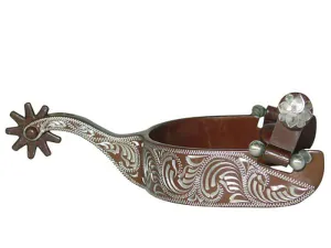 Metalab Antique Brown Floral Engraved Spurs