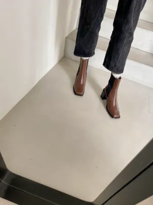 Mocca Squared Heel Boots