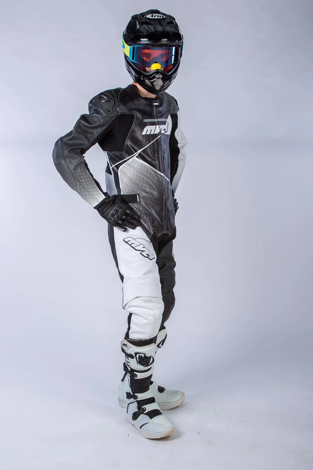MVD Racewear Excelerator Supermoto Race Suit White