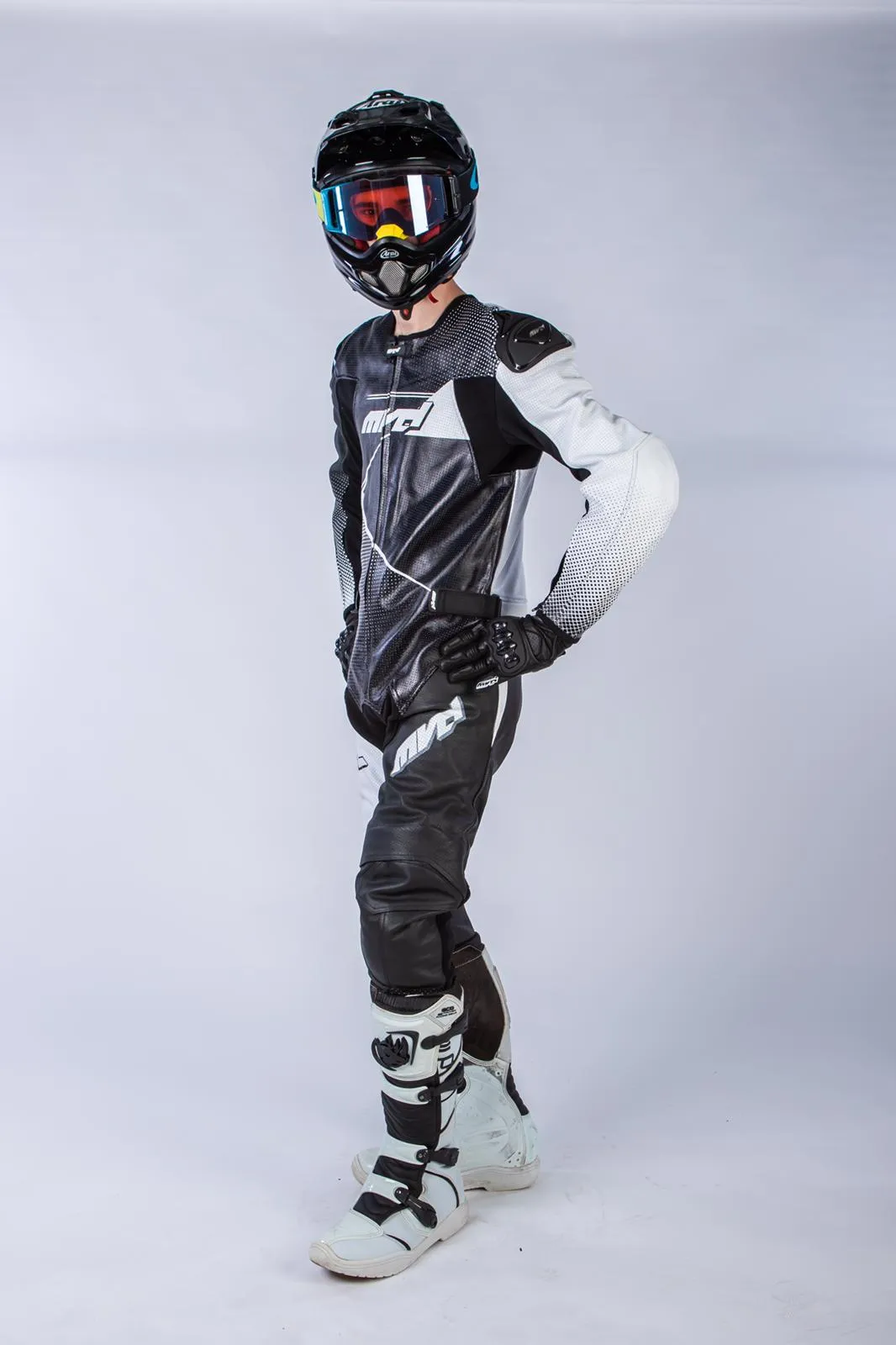 MVD Racewear Excelerator Supermoto Race Suit White