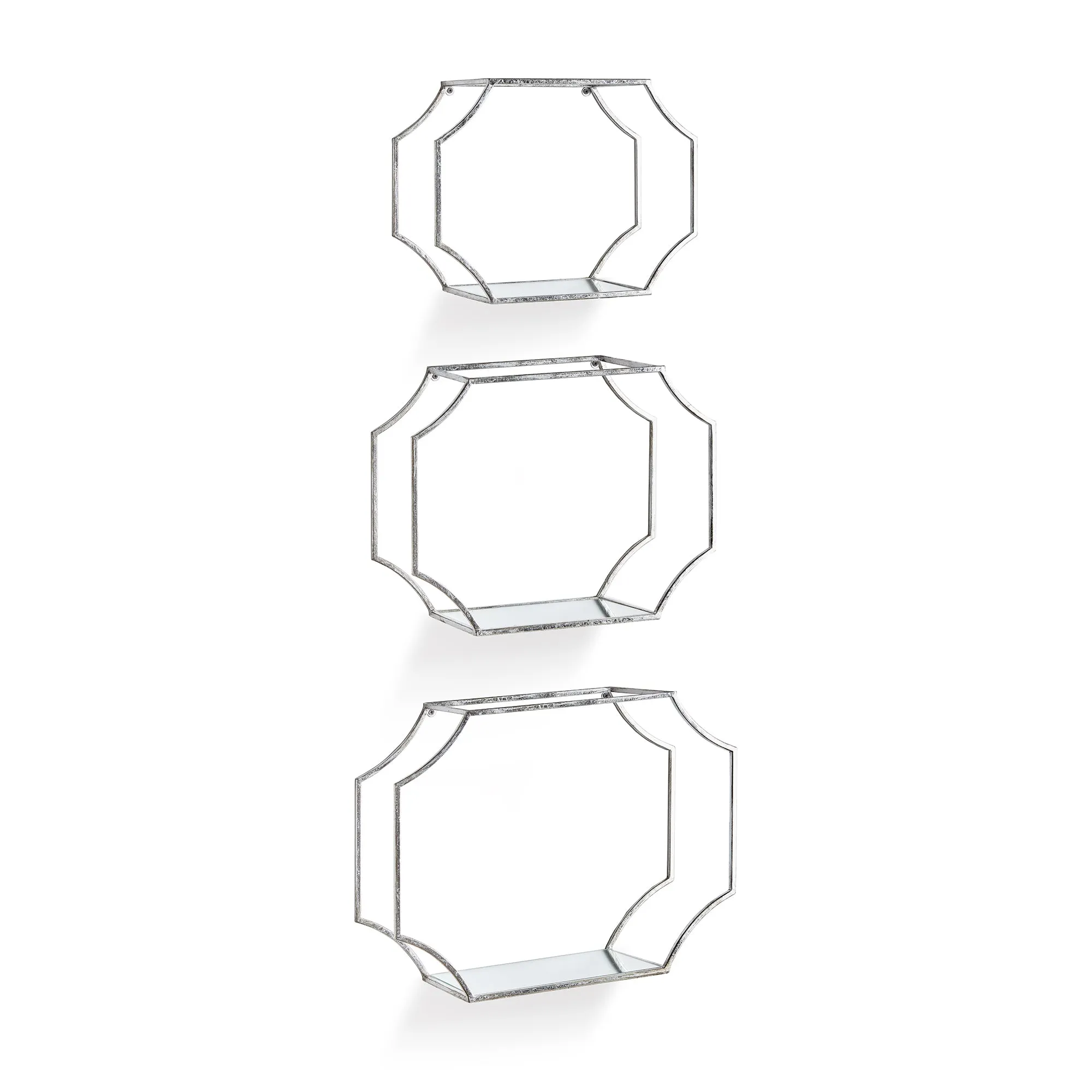 NAPA Home & Garden, HUDSON MIRRORED WALL SHELVES, SET OF 3,N3TY201SV