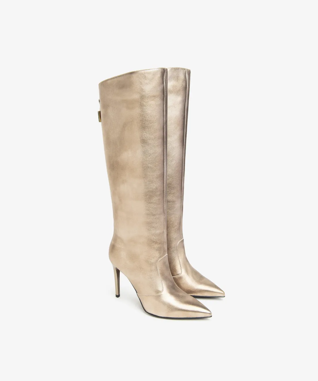 NeroGiardini - I410826DE Metallic Gold Knee High Boot [Standard Fit]