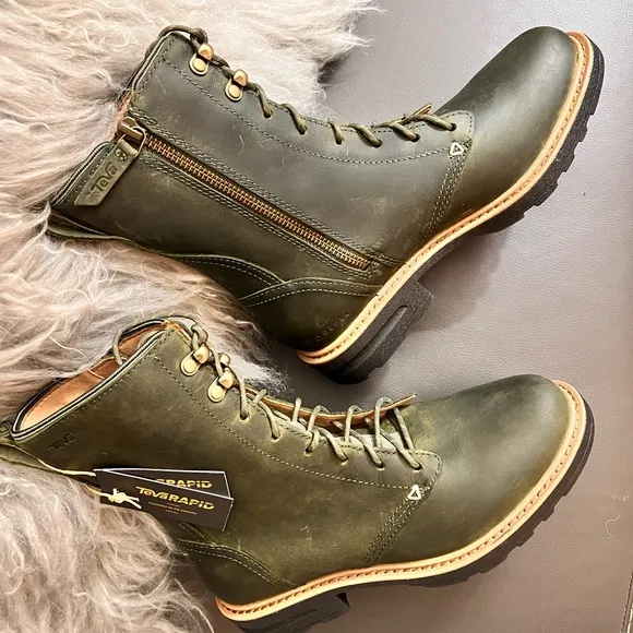 New! $180 Teva Olivtine Boots. Olive NWT NWOB