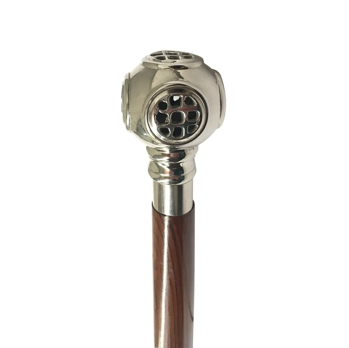 Nickel Diving Helmet Handle Walking Stick