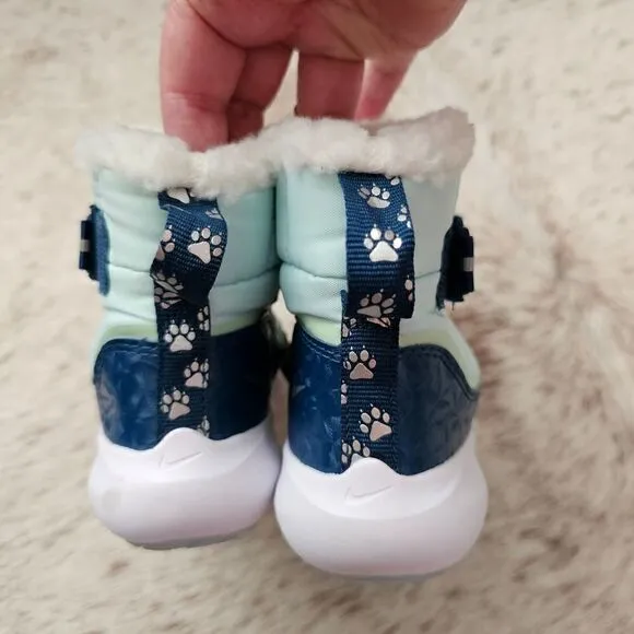 Nike Flex Advance &quot;Paw Prints&quot; Toddler Kids Insulated Boots Blue Size 10 NEW