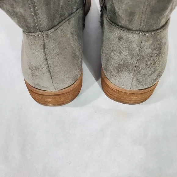 NWT MiiM Gwen Womens Over The Knee Boots Vegan Suede Grey Stacked Heel 8.5