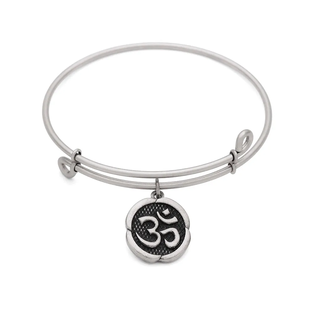 Ohm, Bangle Antique Silver Color Finish