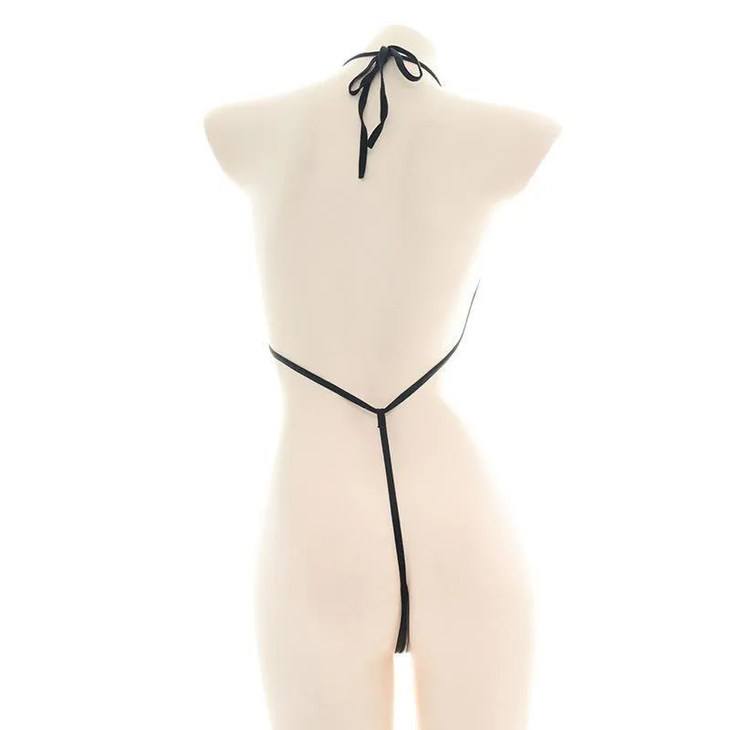 One-Piece Patent Leather Bikini Kf83585