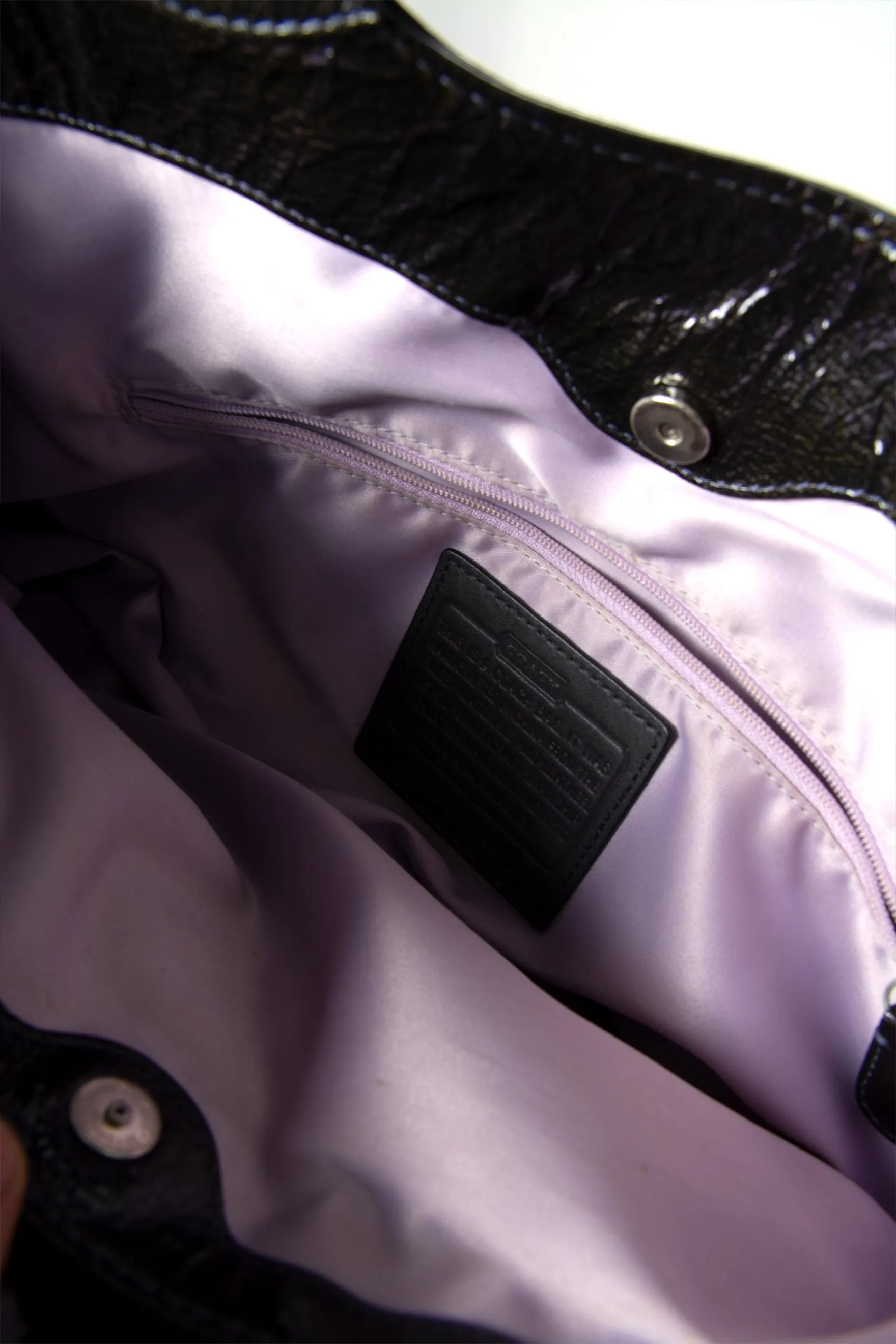 Patent Leather Hobo Bag