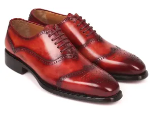 Paul Parkman Men's Goodyear Welted Oxford Shoes in Reddish Brown